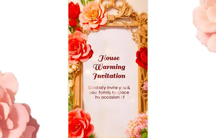 Minimalist 3D Floral Housewarming Party Invitation Instagram Story